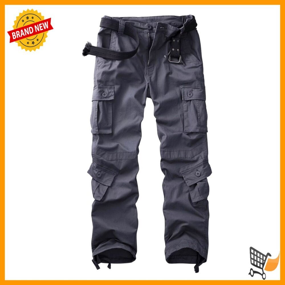 Women's Cargo Pants Tactical Work Trousers 9 Pockets Straight Leg Baggy Fit